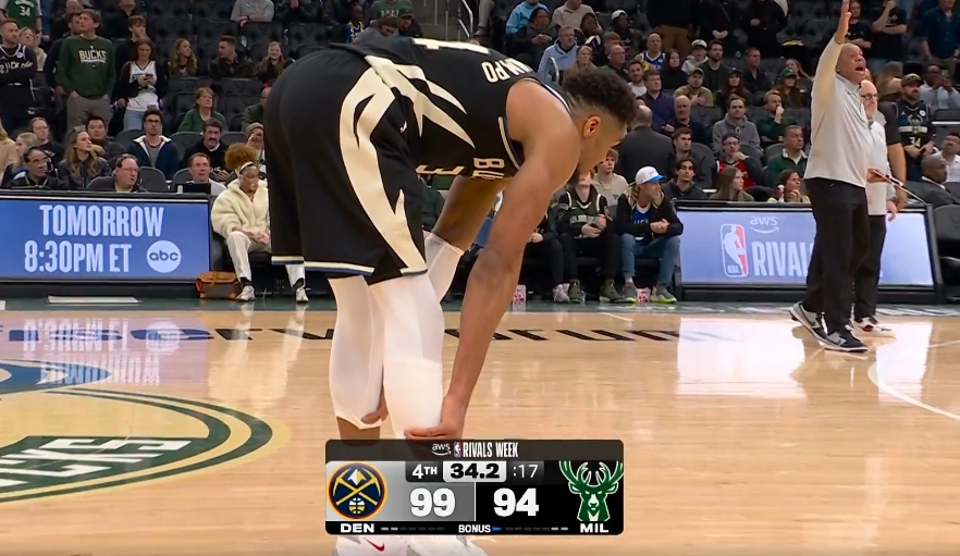 世俱杯赔率-沮丧！字母哥小腿不舒服啊 走去球员通道又回了替补席！